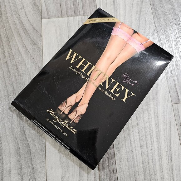 Honey Birdette Whitney Romantic Pink Thigh High Suspender Stockings Size M - Picture 1 of 4